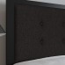 Merrick Lane Camden Queen Size Headboard Black Fabric Upholstered Button Tufted Headboard with Metal Frame and Adjustable Rail Slots