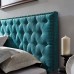 Modway Helena Tufted Button Linen Fabric Upholstered King and California King Headboard in Teal