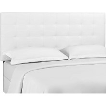 Modway Paisley Upholstered Tufted Faux Leather King and California King Headboard Size in White