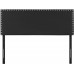 Modway Phoebe Faux Leather Upholstered King Headboard in Black with Nailhead Trim