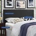 Modway Phoebe Faux Leather Upholstered King Headboard in Black with Nailhead Trim