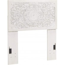 Signature Design By Ashley Paxberry Twin Boho Headboard Distressed White
