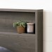 South Shore Gravity Headboard with Shelf-Full Queen-Gray Maple