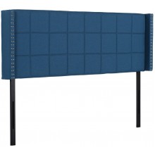 VECELO Upholstered Height Adjustable Headboard with Decorative Nailhead Trim 49.3'' King Cobalt