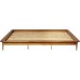 Walker Edison Mid Century Modern Solid Wood Platform Bed Headboard Footboard Bed Frame Bedroom King Caramel