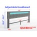 ZTOZZ Fondi Adjustable LED headboard Queen Size Linen upholstered headboard with Remote Control 16 Colors LED Lights Dark Gray Linen