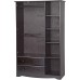 100% Solid Wood Grand Wardrobe Armoire Closet by Palace Imports Java 46 W x 72 H x 21 D. 4 Small Shelves 1 Clothing Rod 2 Drawers 1 Lock Included. Additional Large Shelves Sold Separately.