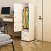 Casual Locker Wardrobe Armoire Removable Hanging Storage Plastic Clothes Shelving Bedroom Home Rental Room Dormitory 39X47X147CM MUMUJIN Color : White