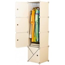 Casual Locker Wardrobe Armoire Removable Hanging Storage Plastic Clothes Shelving Bedroom Home Rental Room Dormitory 39X47X147CM MUMUJIN Color : White