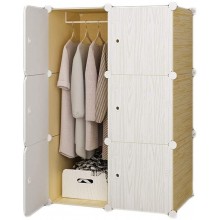 Closet Wardrobe Portable Wardrobe Closet for Bedroom Clothes Armoire Dresser Multi-Use Cube Storage Organizer White 3 Cubes &1 Hanging Sections Color : White Size : A