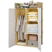 Combination Armoire Portable Wardrobe Closet for Bedroom Clothes Armoire Dresser Multi-Use Cube Storage Organizer White 3 Cubes &1 Hanging Sections Portable Wardrobe Closet