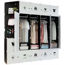 Combination Wardrobe Closet Plastic Portable Wardrobe Closet for Bedroom Clothes Armoire Dresser Cube Storage Organizer Closet WHLONG Color : C