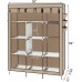 EBLSE 69 High-Leg Non-Woven Fabric Assembled Cloth Wardrobe Concise Elegant Bedroom Armoires Storage Cabinets Cream-Coloured