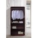 HODEDAH IMPORT Hodedah 2 Door Wardrobe with Adjustable Removable Shelves & Hanging Rod Mahogany