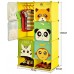HONGFEISHANGMAO Wardrobe ​Cute Children's Wardrobe Portable Wardrobe Closet Cube Storage Armoire Bedroom Dresser Pantry Cabinet Shoebox，29.9x14.6x51.2 Inches，Yellow Non-Woven Fabric
