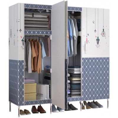 HONGYIFEI2021 Wardrobe Large Multi-use Closet Wardrobe Portable Closet Organizer Bedroom Armoire with Doors Easy to Assemble 28x18x56 Inches Closet Systems Color : A