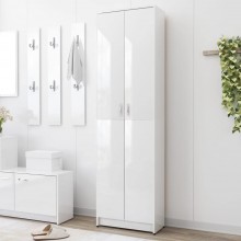 INLIFE Hallway Wardrobe with 5 compartments for Home,Hallway,Cloakroom 21.7"x9.8"x74.4" Chipboard High Gloss White