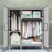 kaijunshop Portable Wardrobe Portable Wardrobe for Hanging Clothes Wardrobe Storage Closet​ Bedroom Armoire with Doors Easy to Assemble 66 L X 17.7 D X 69 H Portable Closet Wardrobe Color : A