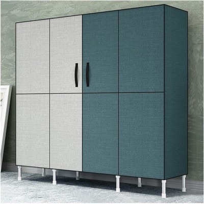 kaijunshop Portable Wardrobe Portable Wardrobe for Hanging Clothes Wardrobe Storage Closet​ Bedroom Armoire with Doors Easy to Assemble 66 L X 17.7 D X 69 H Portable Closet Wardrobe Color : A