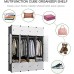 MAGINELS Portable Wardrobe Closets 14x18 Depth Cube Storage Bedroom Armoire Storage Organizer with Doors 20 Cube Black