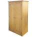 Makastle Solid Oak Wood Wardrobe with 1 Drawer and 2 Doors Bedroom Armoire Closet Storage Organizer Cabinet Drawer Cabinet 35.4inch x 20.5inch x 72inch Brown