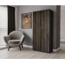 Modena 70 Inch Storage Cabinet and Armoire Cabinet Storage with Customizable or Detachable Shelf Slate Gray Black