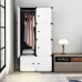 OUMIFA Bedroom Armoire Portable Wardrobe Closets White Bedroom Armoire Clothes Storage Organizer 29.5 L X 18.5 D X 57.8 H 8-Cube Portable Wardrobe Closets