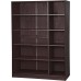 Palace Imports 100% Solid Wood Wardrobe with 3 Sliding Louvered Doors Java. 5 Shelves Included. Additional Large Shelves Sold Separately.