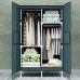Portable Wardrobe Storage Multi-use Closet Wardrobe Portable Closet Organizer Bedroom Armoire with Doors Heavy Duty Sturdy Structure Easy to Assemble 34 L X 17.7 D X 69 H Standing Closet