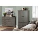 South Shore Versa 2-Door Armoire with Drawers Gray Maple Traditional