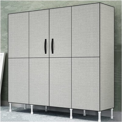 XIANGGUI 1983 Wardrobe Portable Wardrobe for Hanging Clothes,Wardrobe Storage Closet​Bedroom Armoire with Doors Easy to Assemble 66 L X 17.7 D X 69 H Wardrobe Rack Color : D