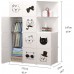 XIAOQIU Portable Wardrobe Closet Portable Wardrobe Closet Clothes Wardrobe for Bedroom Armoire Storage Organizer with White Doors 7 Cubes &1 Hanging Sections Quick and Easy Assembly