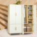 Xinqinghao Bedroom Armoire Wardrobe with Doors 75.6-inch Large Storage Wardrobe Cabinet Freestanding Closet w Clothing Rod Wood Closet Organzier for Bedroom Home