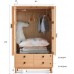 YADSHENG Wardrobe Wooden Language Solid Wood Children's Wardrobe Bedroom Locker Modern Minimalist Home Small Wardrobe Bedroom Armoires Color : Natural Size : 150x45x90cm