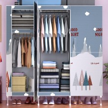 YANLI2233 Wardrobe Large Multi-use Closet Wardrobe Portable Closet Organizer Bedroom Armoire with Doors Easy to Assemble 28x18x56 Inches Closet Color : D