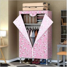 ZZF Combination Wardrobe Cloth Wardrobe Steel Pipe Portable Cloth Wardrobe Bedroom Closet Storage Organizer Extra Stron and Durable Armoire for Extra Storage,60x45x165CM Color : Pink