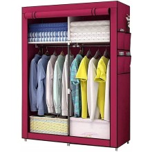 ZZF Combination Wardrobe Wardrobe Combination Armoire Dormitory Bedroom Portable Clothing Storage Cabinet Save Space Closet Color : Red