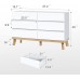 6 Drawer Double Dresser White Dressers for Bedroom Chest of Drawers Large Storage Cabinet for Bedroom Living Room Hallway