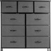 9 Drawer Dresser Organizer Fabric Storage Chest for Bedroom Hallway Entryway Closets Nurseries. Furniture Storage Tower Sturdy Steel Frame Wood Top Easy Pull Handle Textured Print Drawers