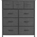 9 Drawer Dresser Organizer Fabric Storage Chest for Bedroom Hallway Entryway Closets Nurseries. Furniture Storage Tower Sturdy Steel Frame Wood Top Easy Pull Handle Textured Print Drawers
