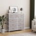 CubiCubi Dresser for Bedroom 9 Drawer Storage Organizer Tall Wide Dresser for Bedroom Hallway Sturdy Steel Frame Wood Top Light Grey