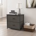 CubiCubi Dresser Nightstand Beside Table for Bedroom Small Kids Bedroom Fabric Tall Dresser 2 Drawer Storage Tower Organizer Unit for Hallway Entryway Closets Steel Frame Wood Top Dark Grey