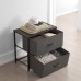 CubiCubi Dresser Nightstand Beside Table for Bedroom Small Kids Bedroom Fabric Tall Dresser 2 Drawer Storage Tower Organizer Unit for Hallway Entryway Closets Steel Frame Wood Top Dark Grey