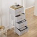 Cubiker Dresser Storage Tower 4 Drawers Fabric Organizer Unit for Bedroom Hallway Entryway Closets 16 Small Dresser Clothes Storage with Sturdy Steel Frame Wood Top Light Grey