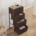 Cubiker Dresser Storage Tower 4 Drawers Fabric Organizer Unit for Bedroom Hallway Entryway Closets 16 Small Dresser Clothes Storage with Sturdy Steel Frame Wood Top Brown