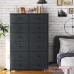 Enhomee 12 Drawer Dresser with Storage Tall Dresser for Bedroom with Wooden Top and Sturdy Metal Frame Chest of Drawers for Closet Living Room Entryway Grey 34.6 L x 11.8 W x 52.3 H