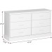 Hasuit 6 Drawer Double Dresser Wood Storage Tower Clothes Organizer Large Storage Cabinet for Bedroom Hallway Entryway White