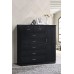 Hodedah 7 Drawer Jumbo Chest Five Large Drawers Two Smaller Drawers with Two Lock Hanging Rod and Three Shelves | Black