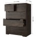 HOSTACK Modern 5 Drawer Dresser Chest of Drawers with Storage Wood Clothing Organizer with Cut-Out Handles Accent Storage Cabinet for Living Room Bedroom Hallway Dark Brown