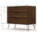 Manhattan Comfort Rockefeller Mid-Century Modern 3 Drawer Bedroom Dresser 35.24 Brown